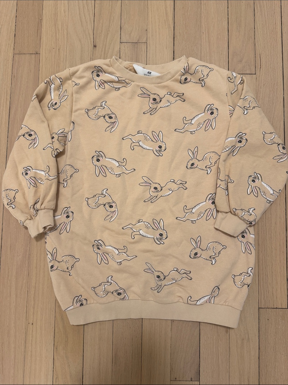 H&M Natural Peach Bunny-Print Crewneck